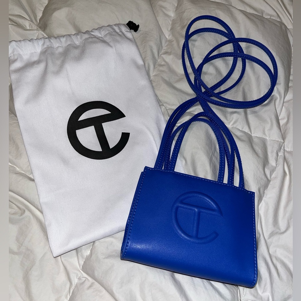 Telfar small shopping bag royal blue